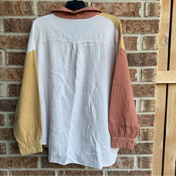 Entro Color Block gauze cotton Button Down - Picture 8 of 8